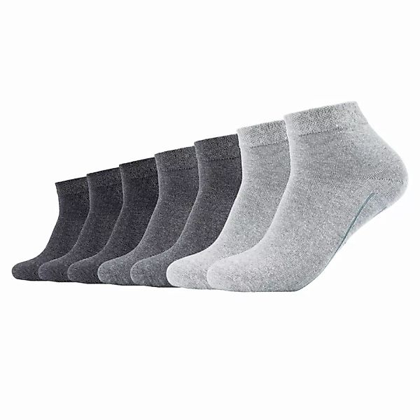 Camano Unisex Socken - Quarter, einfarbig, 7er Pack Grau 43-46 günstig online kaufen