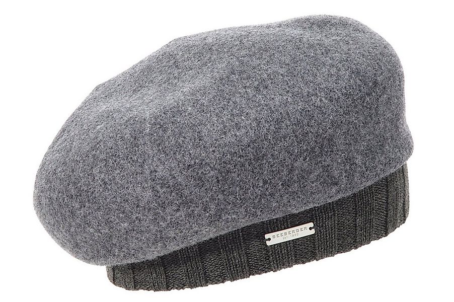 Seeberger Baskenmütze Walk Baskenmütze mit Strickbund 18055-0 günstig online kaufen