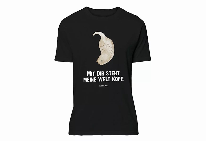 Mr. & Mrs. Panda T-Shirt Otter kopfüber - Schwarz - Geschenk, Otter Seeotte günstig online kaufen