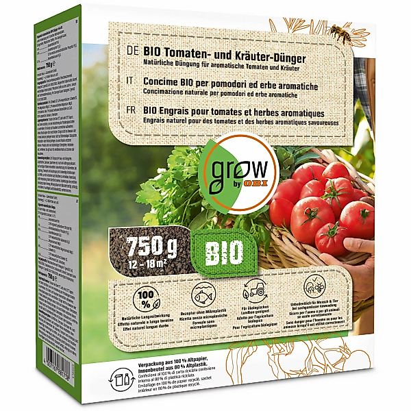 GROW by OBI BIO Tomaten- und Kräuter-Dünger, 750 g günstig online kaufen