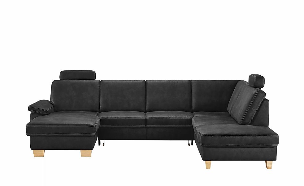 meinSofa Wohnlandschaft  Kunstleder Samu ¦ schwarz ¦ Maße (cm): B: 316 H: 9 günstig online kaufen