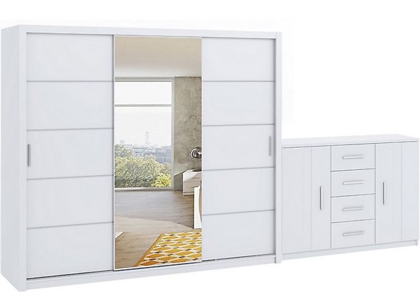 Marmex Möbel Mehrzweckschrank-Set BONO SET D großer Spiegelschrank mit Komm günstig online kaufen