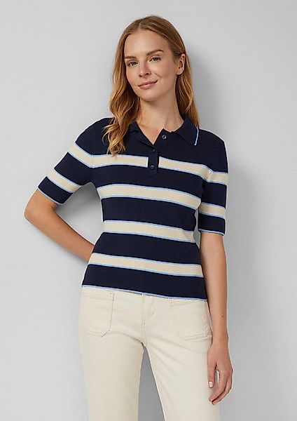 s.Oliver Kurzarmpullover Strickpullover Verkürztes Strick-Polo im Slim Fit günstig online kaufen