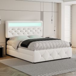 Flieks Polsterbett, LED Doppelbett 140x200cm mit günstig online kaufen