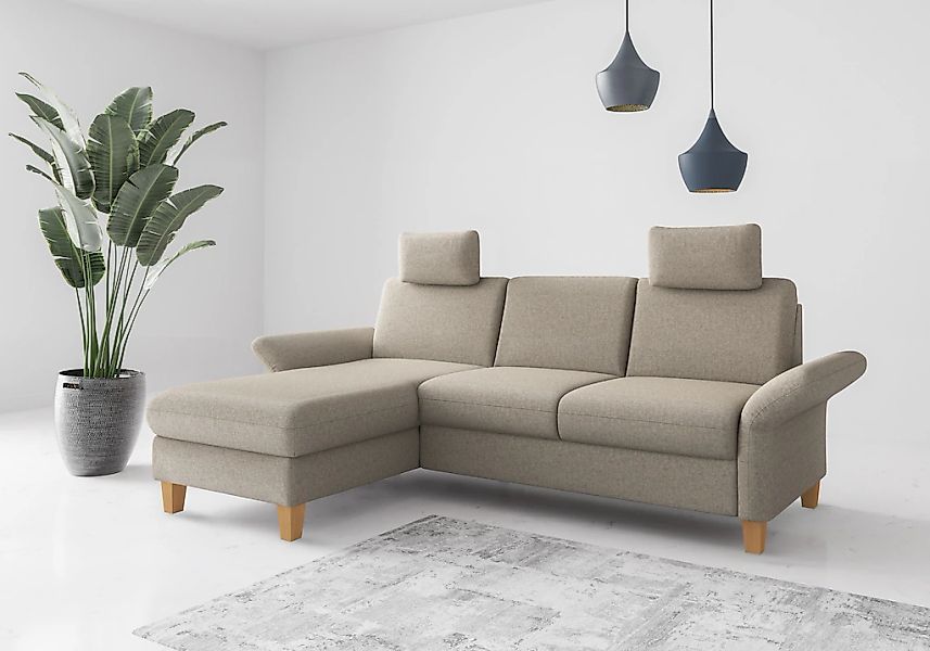 Home affaire Ecksofa "Rochelle", wahlweise mit Armlverstellung, Klappbett m günstig online kaufen