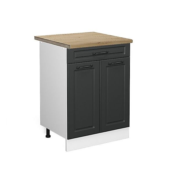 Vicco Küchenunterschrank R-Line Anthrazit Landhaus/Weiß 60 cm mit Schublade günstig online kaufen
