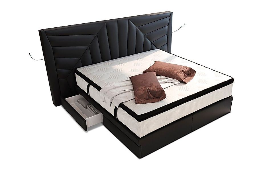 Sofa Dreams Boxspringbett Boxspringbett Monaco Leder, günstig online kaufen