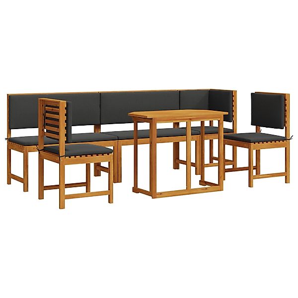 vidaXL 6-tlg Garten-Essgruppe mit Kissen Massivholz Akazie 3329118 günstig online kaufen