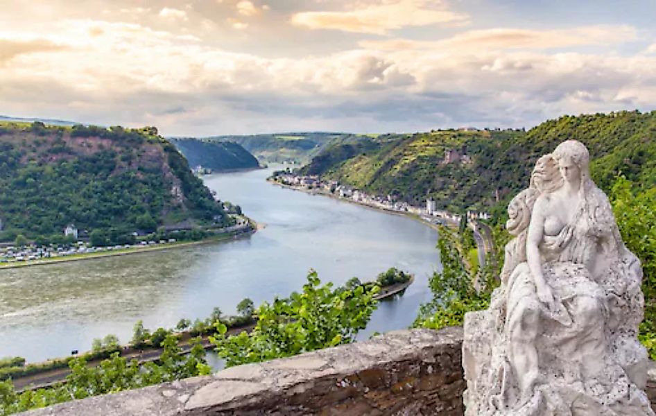 Papermoon Fototapete »Statue am Fluss« günstig online kaufen