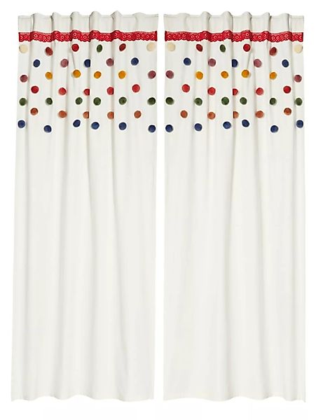 Vorhang-Set, 2-tlg. impré Creme-Weiß/Multicolor günstig online kaufen