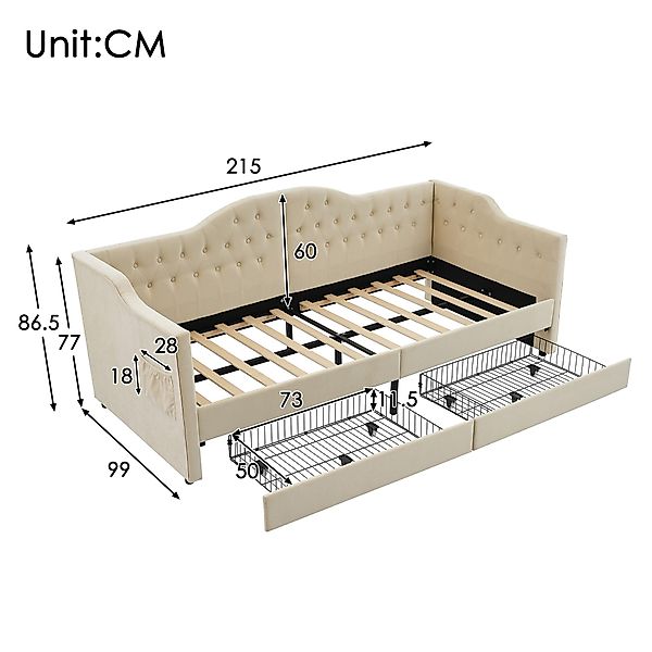 TavilaEcon Polsterbett Daybett mit USB Type günstig online kaufen