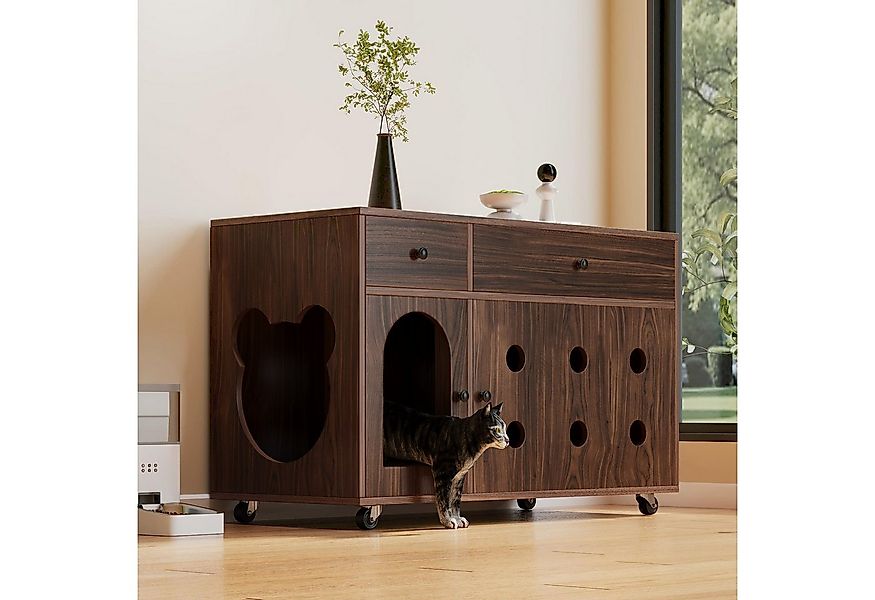 Flieks Mehrzweckschrank bewegliche Katzenkloschrank mit abnehmbarer Sandabl günstig online kaufen