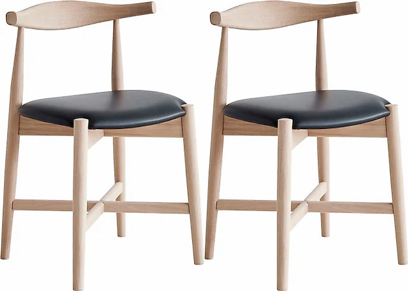 Hammel Furniture Holzstuhl »Findahl by Hammel Dora« (Set) 2 Stk. Leder Mass günstig online kaufen