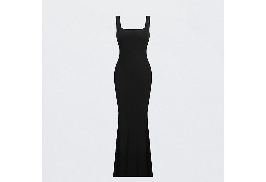 cfab (formerly creamy fabrics) Jerseykleid Ribbed Tank Top Maxikleid-Schwar günstig online kaufen