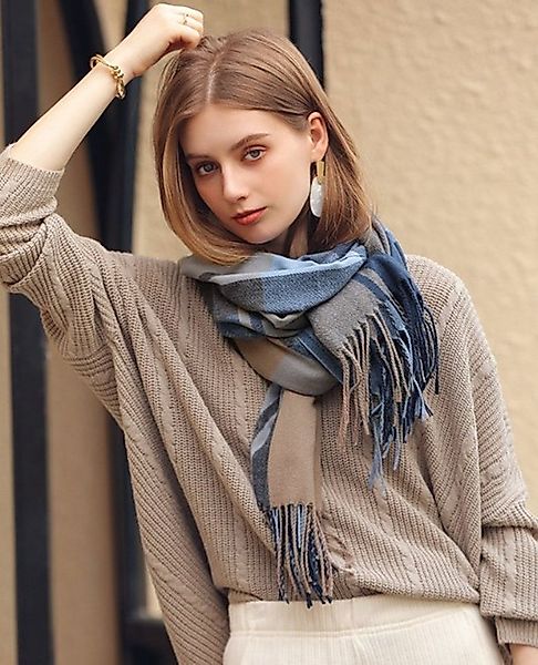 XDeer Wollschal Damen Schal,kuschelweich Karo,Winter Schal Poncho Qualität günstig online kaufen