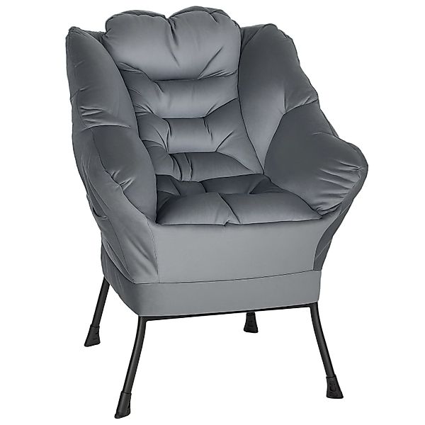 HOMCOM Sessel Wohnzimmer Loungesessel für Schlafzimmer Grau günstig online kaufen