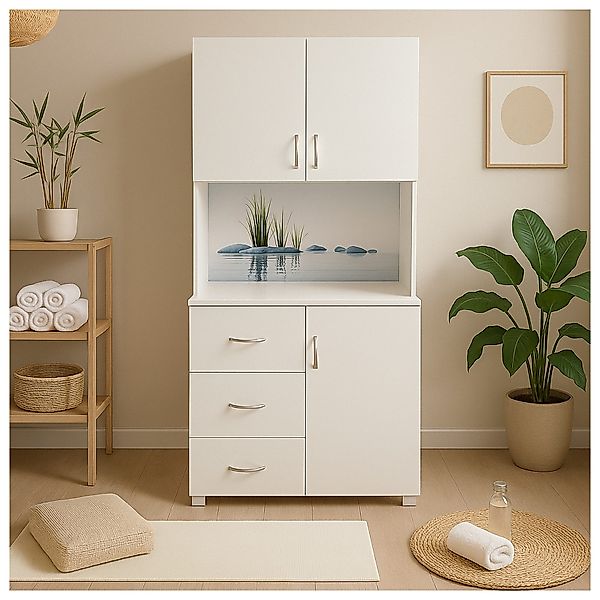 HTI-Living Mehrzweckschrank Schrank mit bedruckter Rückwand günstig online kaufen