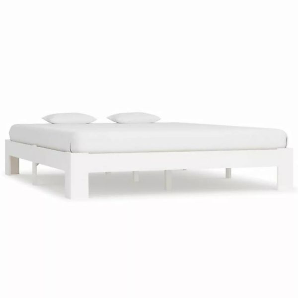 möbelando Bett Presseck (L/B/H: 213x165x30 cm), aus Kiefernholz in Weiß günstig online kaufen