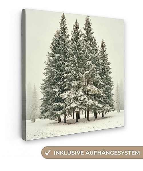 OneMillionCanvasses® Leinwandbild Bäume - Schnee - Weiß, Fotodruck (1 St), günstig online kaufen