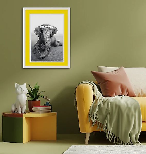 queence Bild mit Rahmen »Elefant« Elefant   Elefanten   Elefanten Bilder günstig online kaufen