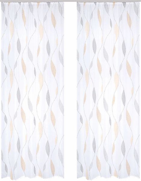 HOME WOHNIDEEN Vorhang "PAOLO" Kräuselband 2 Stk. tlg. 2er Pack Kräuselband günstig online kaufen