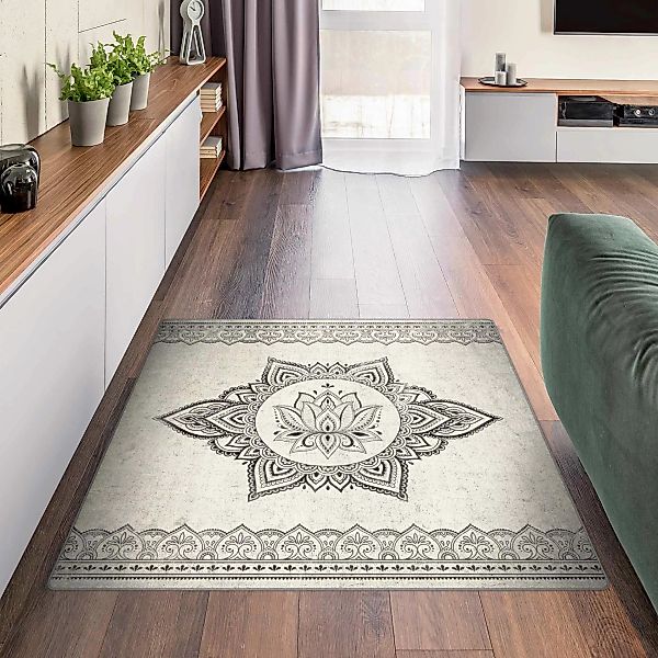 Teppich Mandala Lotus Betonoptik günstig online kaufen