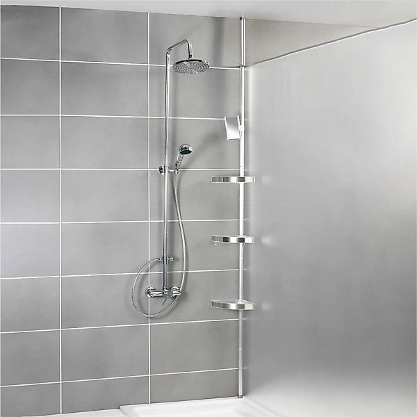 WENKO Duschablage Premium, 3 Ablagen, 1 Spiegel günstig online kaufen