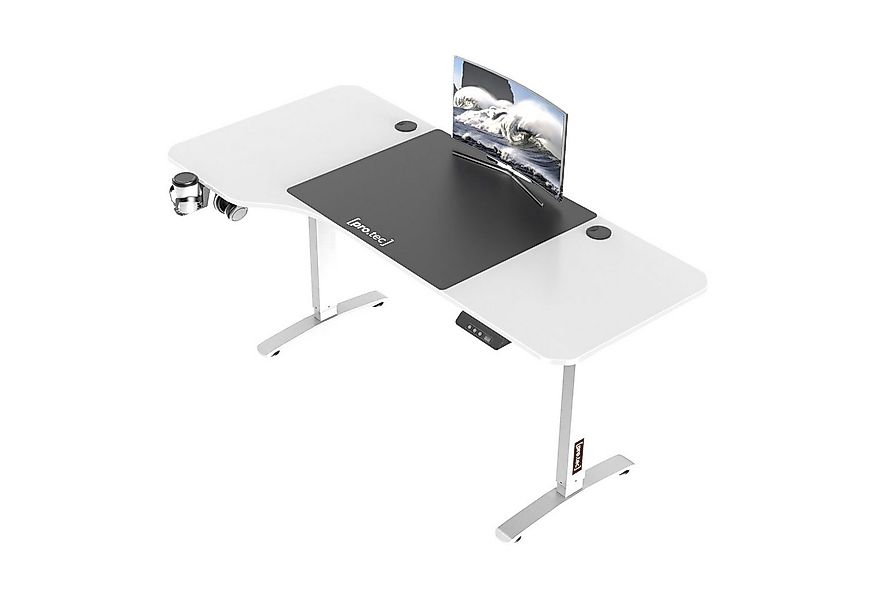 pro.tec Schreibtisch, »Oxnard« Höhenverstellbarer Schreibtisch 160x75cm Wei günstig online kaufen