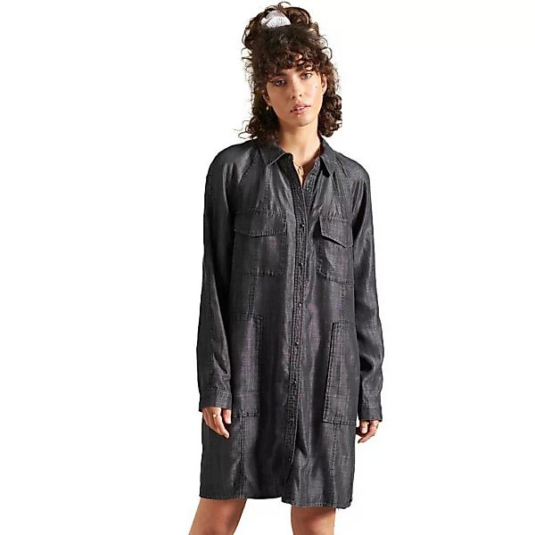 Superdry Tencel Oversized Kurzes Kleid XS Black Wash günstig online kaufen