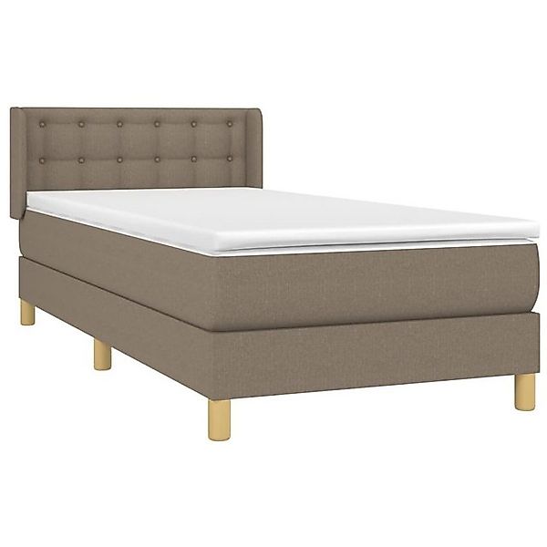 vidaXL Bett Boxspringbett mit Matratze Taupe 80x200 cm Stoff günstig online kaufen