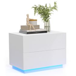 Mondeer Nachttisch LED Nachtkommode, Glänzend-Nachttisch mit günstig online kaufen