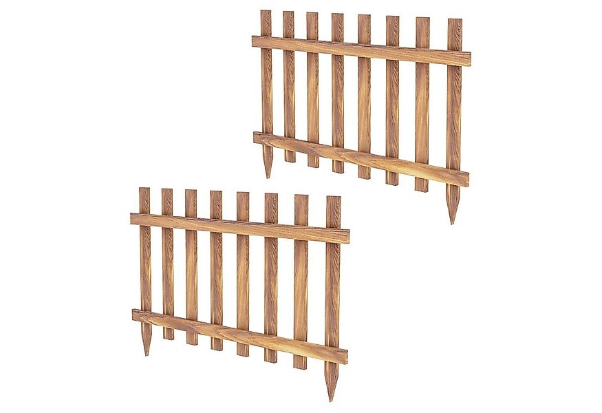 en.casa Gartenzaun, »Bindow« Deko-Zaun 2er Set Kiefernholz 100x75cm günstig online kaufen