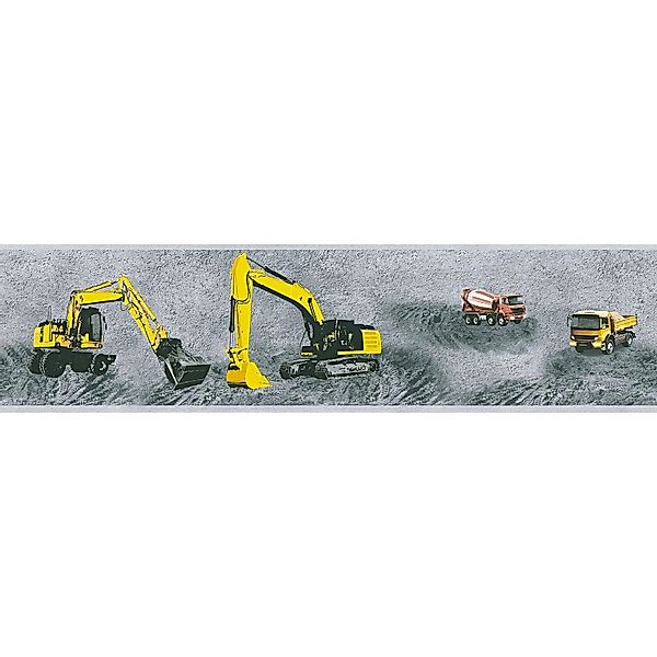 PROFHOME 358711-GU Kinder Tapete Grafisch Matt Gelb Schwarz Grau 0,65 m2 0, günstig online kaufen