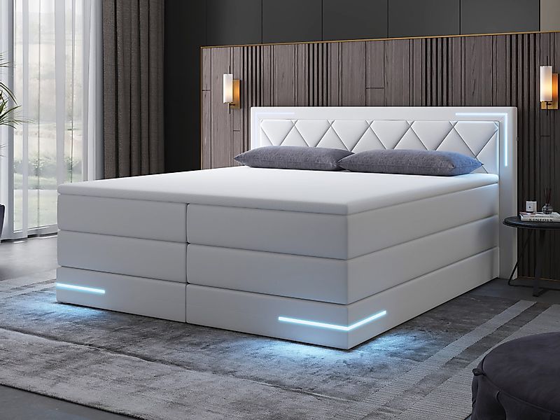 wonello Boxspringbett Arizona, mit LED Beleuchtung günstig online kaufen