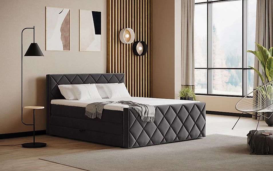 COTTA Boxspringbett "Tower inkl. Bettkasten, mit Keder in abgesetzter Farbe günstig online kaufen