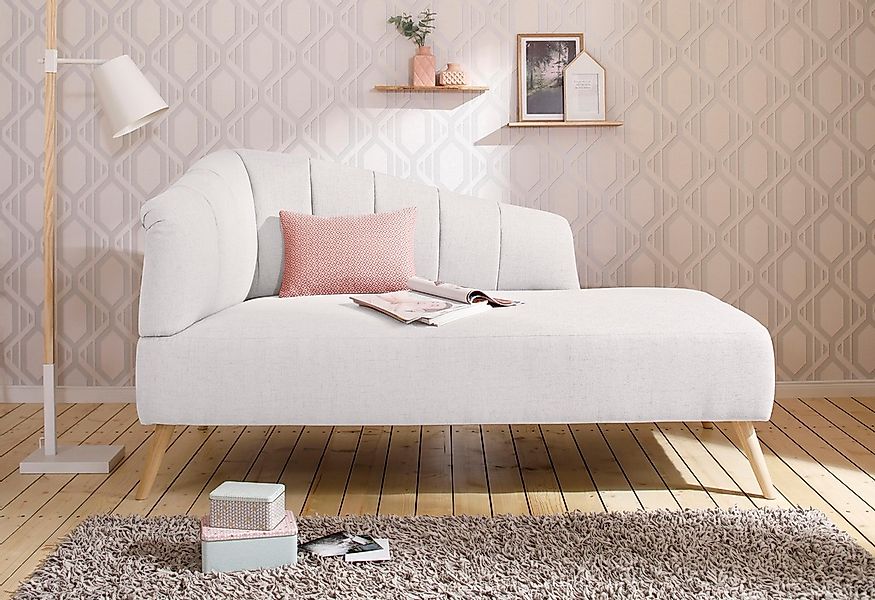OTTO home Recamiere "Lucy, Chaiselonge mit Massivholzfüßen und Steppung," A günstig online kaufen