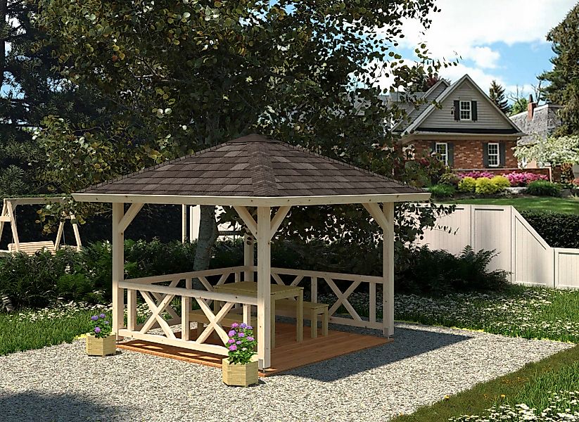 Palmako Holzpavillon "Betty", BxT: 368x368 cm, transparent günstig online kaufen