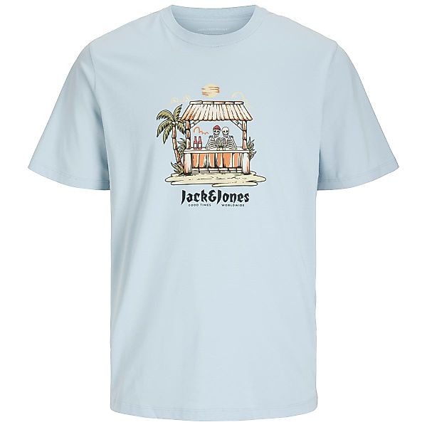 Jack&Jones T-Shirt mit Motiv-Print Farbe hellblau Größe: 4XL günstig online kaufen