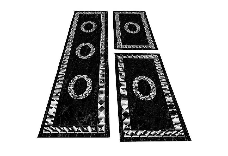 Carpettex Kurzflor-Bettumrandung Mäander-Design, Höhe 6 mm, (Bett-Set, 3-tl günstig online kaufen