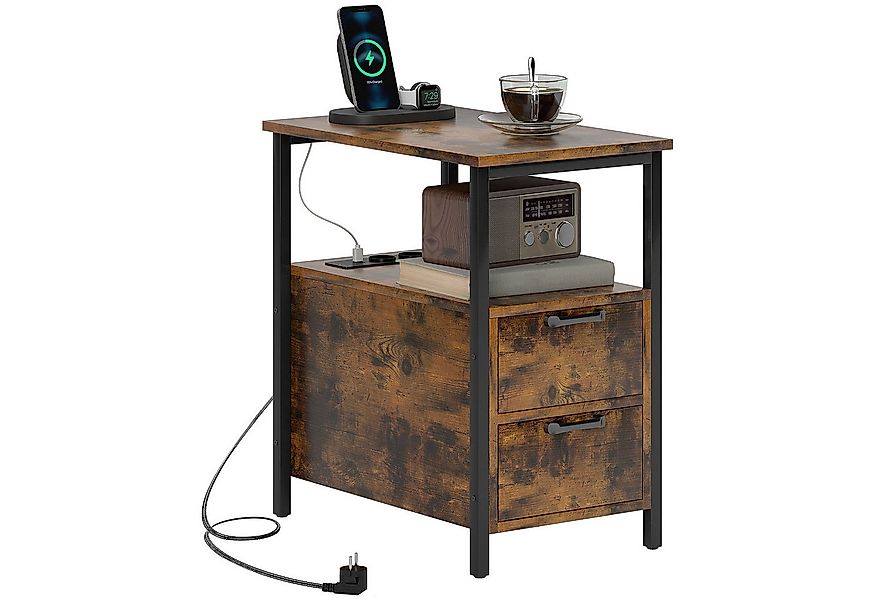 HOMCOM Beistelltisch mit Aufladestation, USB-Anschlüssen und Steckdosen (So günstig online kaufen