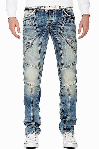 Cipo & Baxx Regular-fit-Jeans Hose BA-CD535 Blau W32/L34 (1-tlg) mit dicken günstig online kaufen