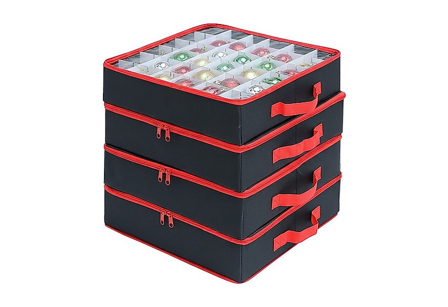 relaxdays Aufbewahrungsbox Weihnachtskugel Aufbewahrungsbox 4er Set, schwar günstig online kaufen