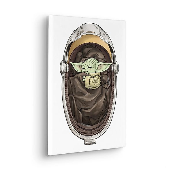 Komar Keilrahmenbild Star Wars The Mandalorian Grogu Sleeping Grün günstig online kaufen