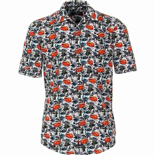 CASAMODA Kurzarmhemd Große Größen Kurzarmhemd floraler Retroprint orange-gr günstig online kaufen