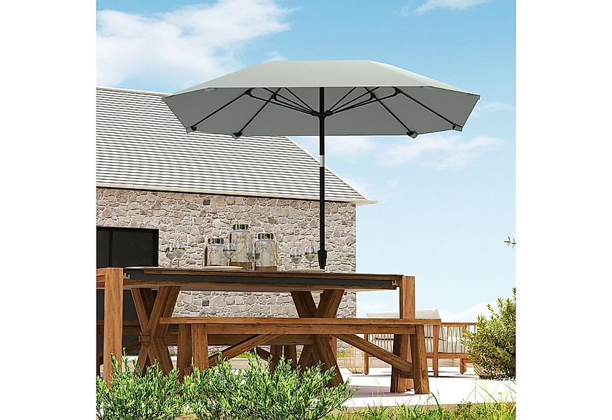 Outsunny Sonnenschirm mit Knickfunktion, achteckig, windfest stabil, LxB: 2 günstig online kaufen