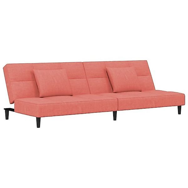 vidaXL Sofa Schlafsofa 2-Sitzer mit 2 Kissen Rosa Samt günstig online kaufen