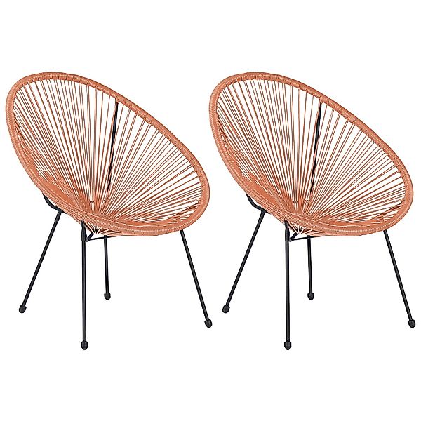 Beliani Cocktailsessel Orange Schwarz 90x70x87 günstig online kaufen