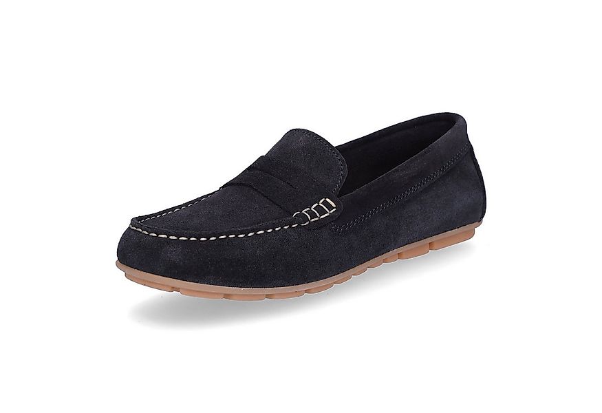 MIDS MIRELLA Damen Mokassin navy, Slipper aus Rauleder mit Leder-Innensohle günstig online kaufen
