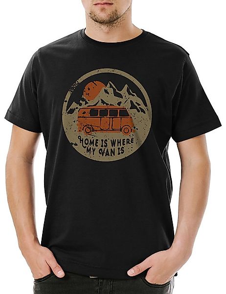 Urban Backwoods Print-Shirt Home Is Where My Van Is Herren T-Shirt Campen C günstig online kaufen