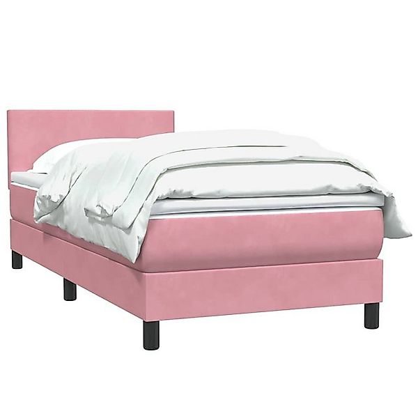 vidaXL Bett Boxspringbett mit Matratze Rosa 90x210 cm Samt günstig online kaufen